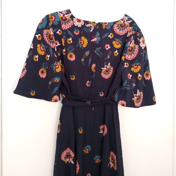 Boden Navy Floral Emilie Midi Dress - Picture 5 of 9